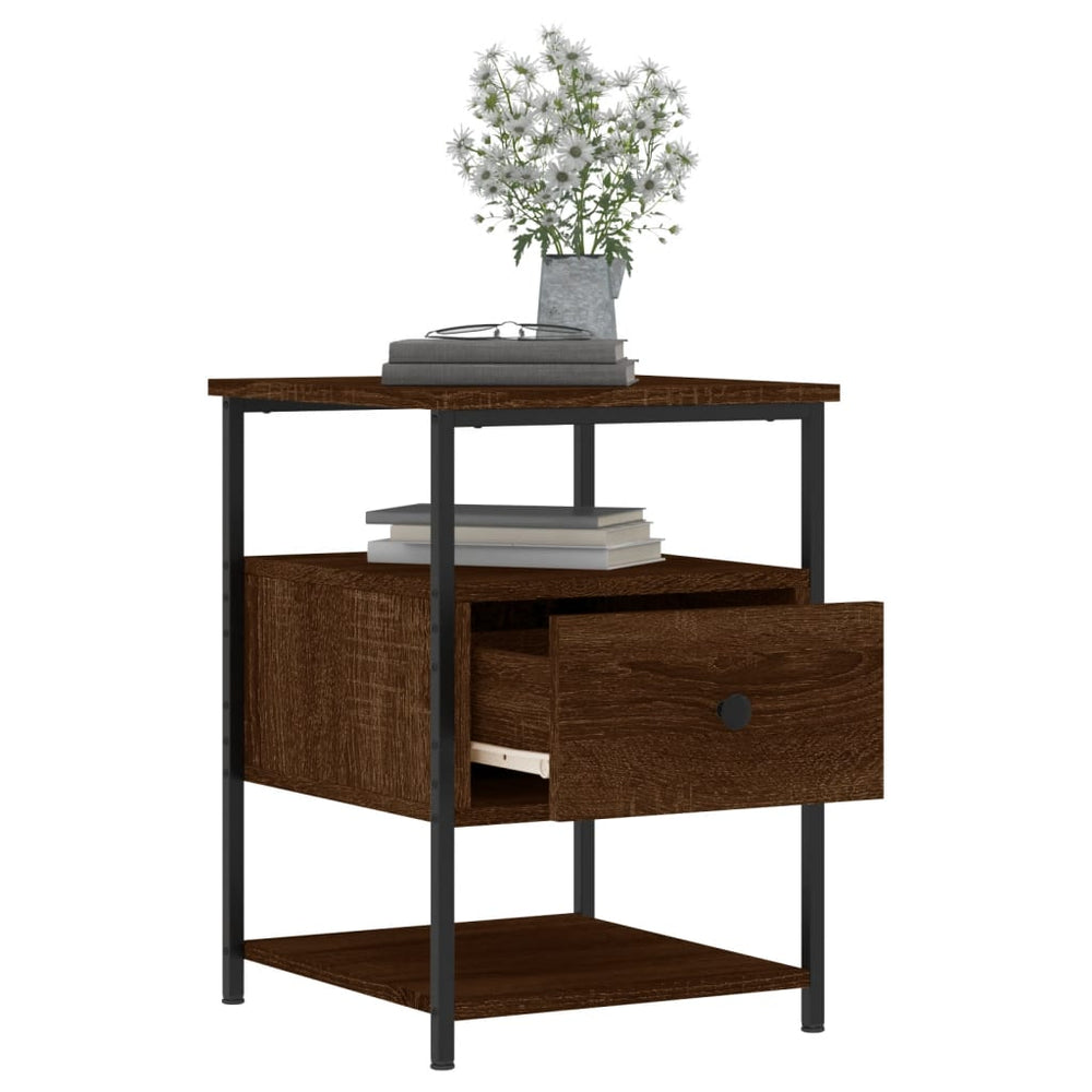 Nachtkastjes 2 st 40x42x56 cm bewerkt hout bruin eikenkleur MeubelReus