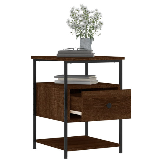 Nachtkastjes 2 st 40x42x56 cm bewerkt hout bruin eikenkleur MeubelReus