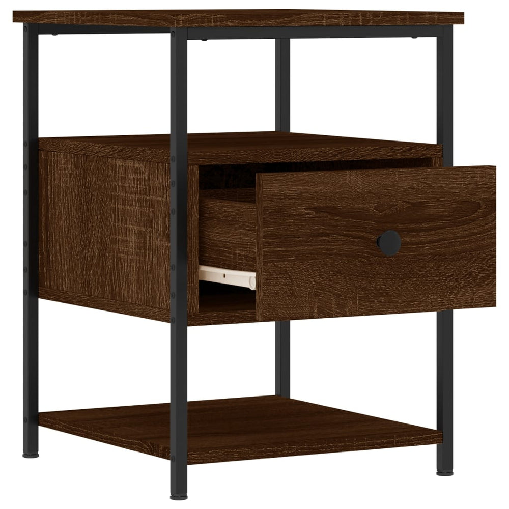 Nachtkastjes 2 st 40x42x56 cm bewerkt hout bruin eikenkleur MeubelReus