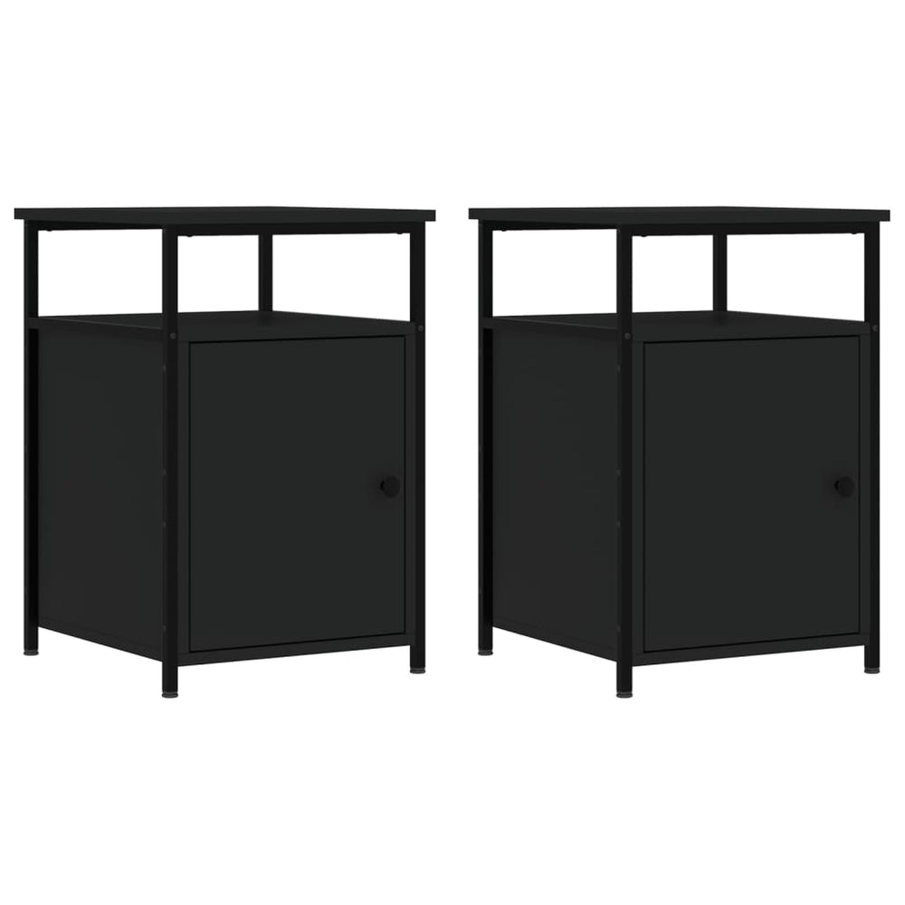 Nachtkastjes 2 st 40x42x60 cm bewerkt hout zwart MeubelReus