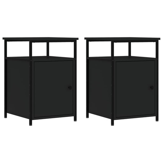 Nachtkastjes 2 st 40x42x60 cm bewerkt hout zwart MeubelReus