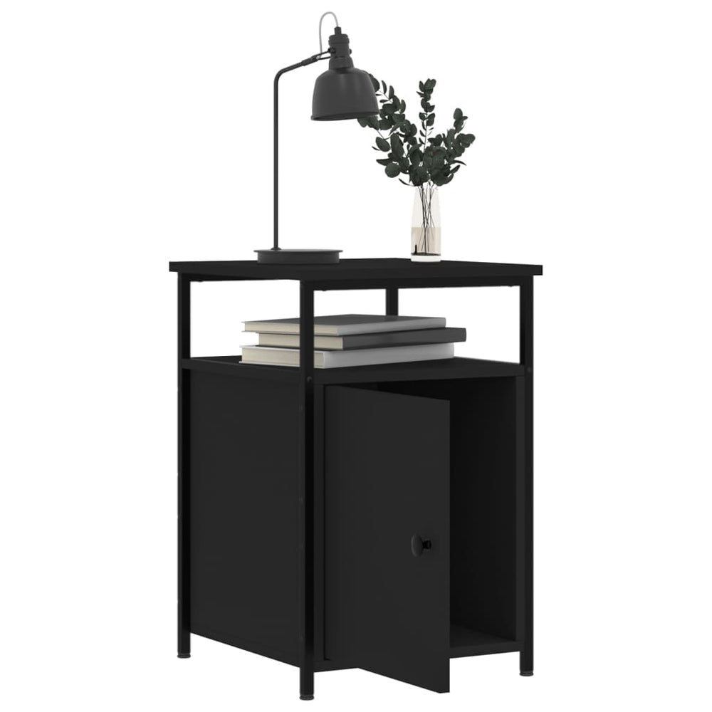 Nachtkastjes 2 st 40x42x60 cm bewerkt hout zwart MeubelReus