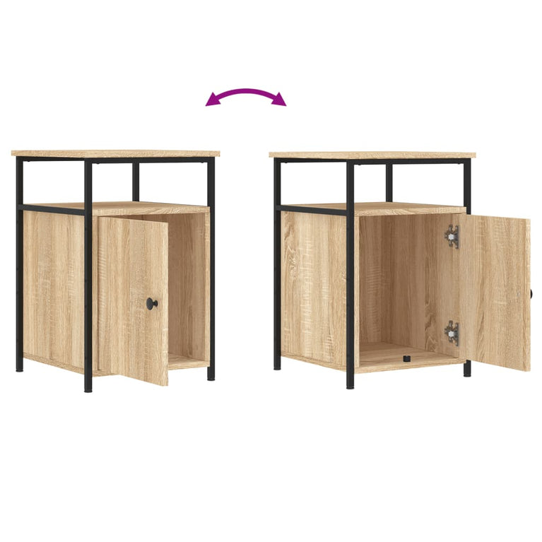 Nachtkastjes 2 st 40x42x60 cm bewerkt hout sonoma eikenkleurig MeubelReus
