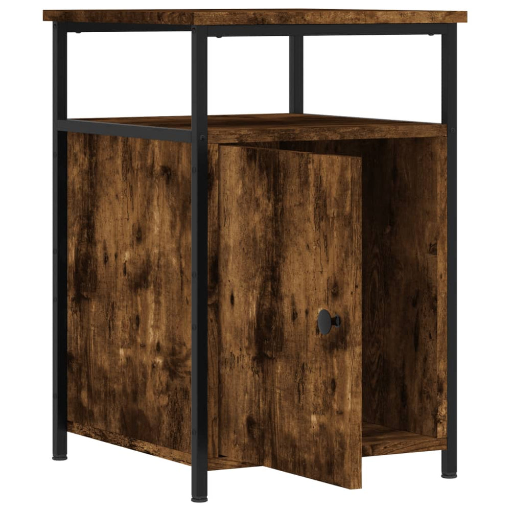 Nachtkastje 40x42x60 cm bewerkt hout gerookt eikenkleurig MeubelReus