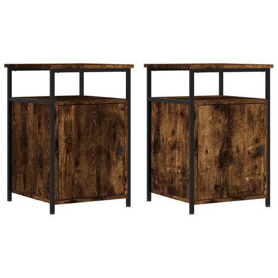 Nachtkastjes 2 st 40x42x60 cm bewerkt hout gerookt eikenkleurig MeubelReus