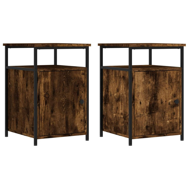 Nachtkastjes 2 st 40x42x60 cm bewerkt hout gerookt eikenkleurig MeubelReus