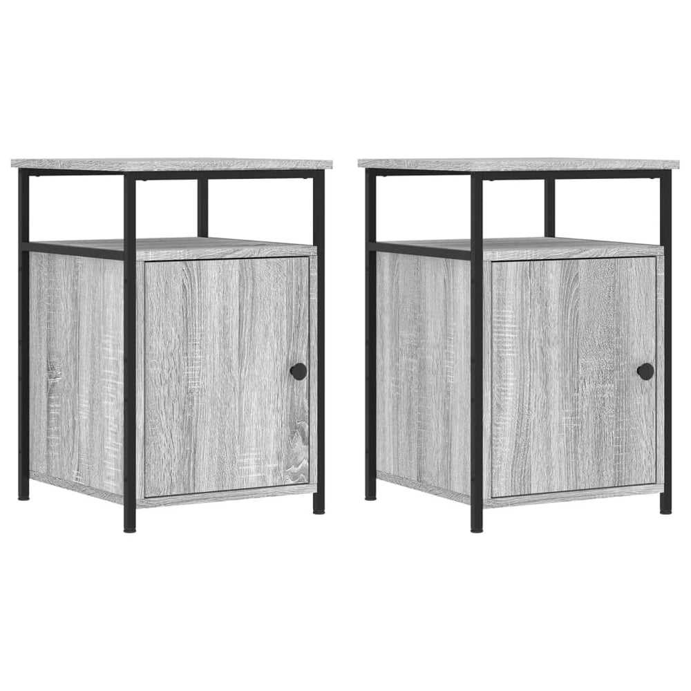 Nachtkastjes 2 st 40x42x60 cm bewerkt hout grijs sonoma eiken MeubelReus