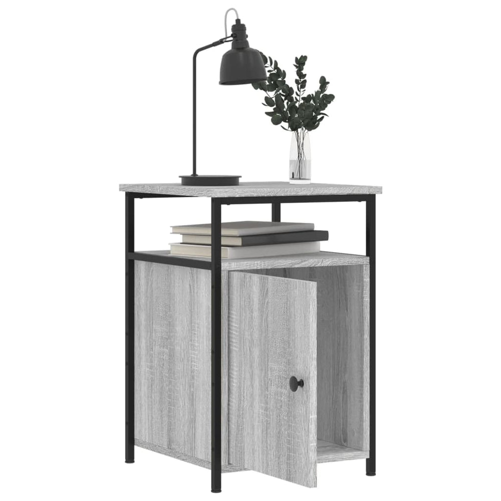 Nachtkastjes 2 st 40x42x60 cm bewerkt hout grijs sonoma eiken MeubelReus