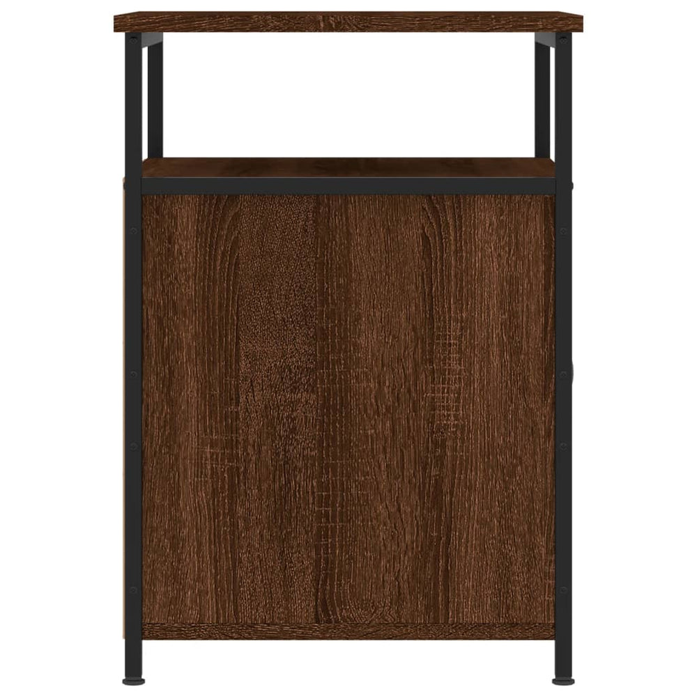 Nachtkastje 40x42x60 cm bewerkt hout bruin eikenkleur MeubelReus