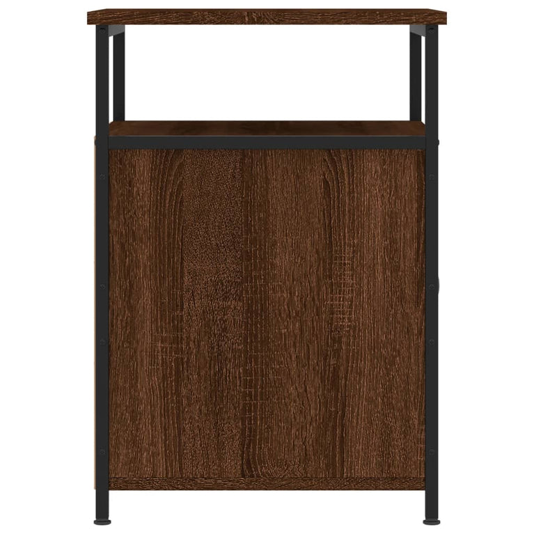 Nachtkastje 40x42x60 cm bewerkt hout bruin eikenkleur MeubelReus