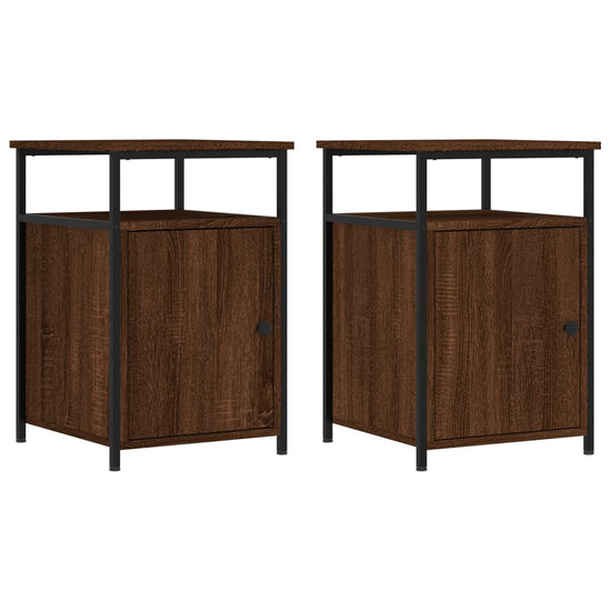 Nachtkastjes 2 st 40x42x60 cm bewerkt hout bruin eikenkleur MeubelReus