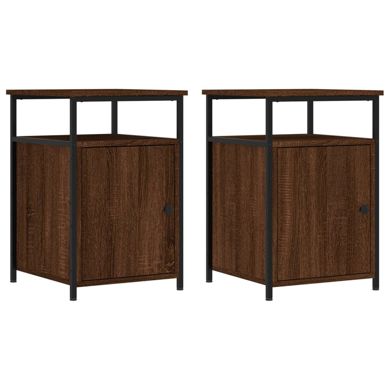 Nachtkastjes 2 st 40x42x60 cm bewerkt hout bruin eikenkleur MeubelReus