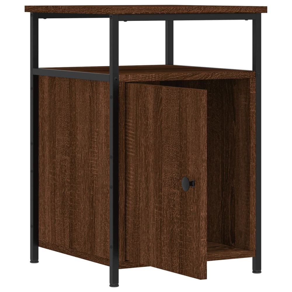 Nachtkastjes 2 st 40x42x60 cm bewerkt hout bruin eikenkleur MeubelReus