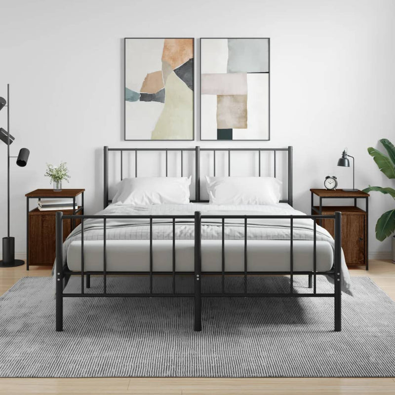 Nachtkastjes 2 st 40x42x60 cm bewerkt hout bruin eikenkleur MeubelReus
