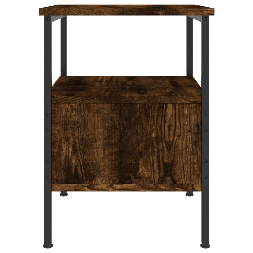 Nachtkastje 34x36x50 cm bewerkt hout gerookt eikenkleurig MeubelReus