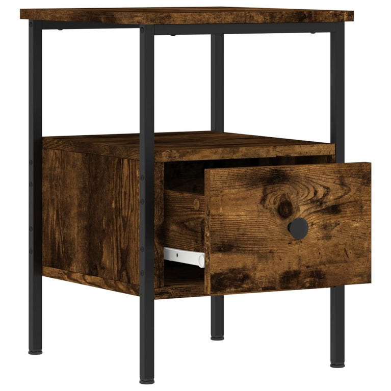 Nachtkastjes 2 st 34x36x50 cm bewerkt hout gerookt eikenkleurig MeubelReus