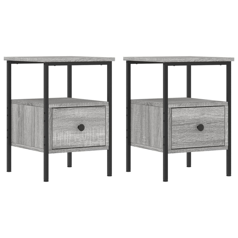Nachtkastjes 2 st 34x36x50 cm bewerkt hout grijs sonoma eiken MeubelReus
