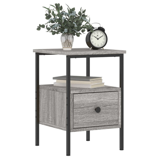 Nachtkastjes 2 st 34x36x50 cm bewerkt hout grijs sonoma eiken MeubelReus