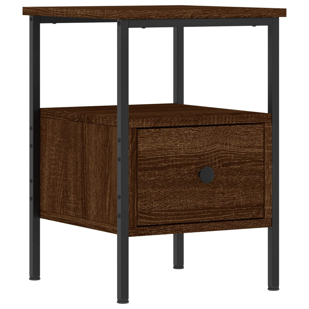 Nachtkastje 34x36x50 cm bewerkt hout bruin eikenkleur MeubelReus