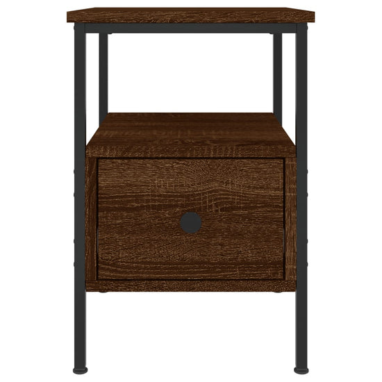 Nachtkastje 34x36x50 cm bewerkt hout bruin eikenkleur MeubelReus