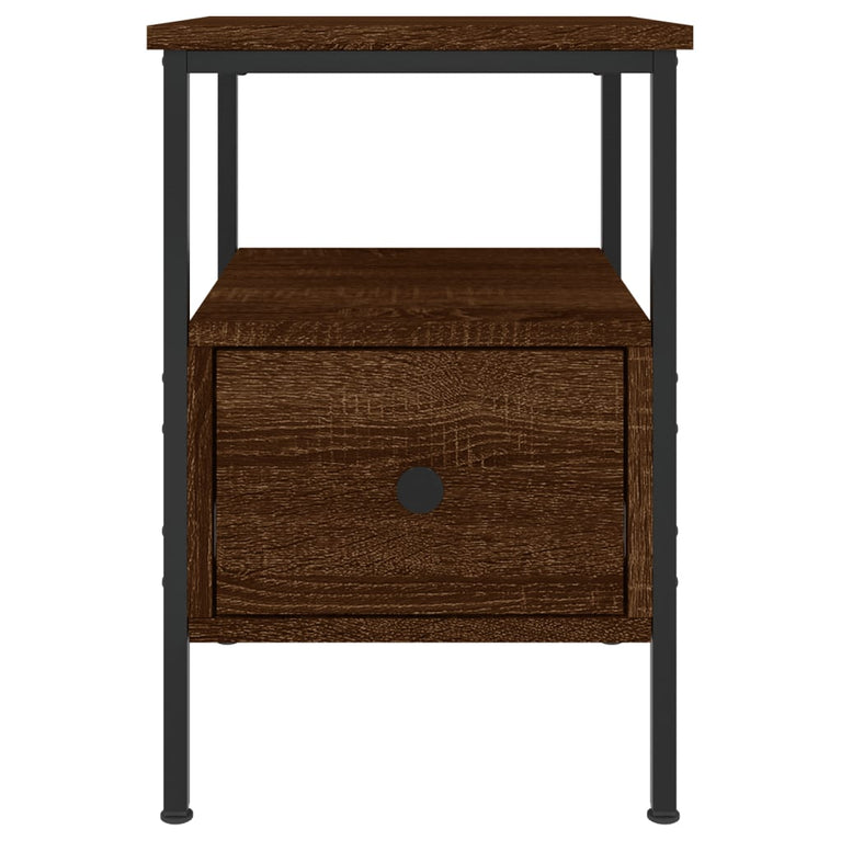 Nachtkastje 34x36x50 cm bewerkt hout bruin eikenkleur MeubelReus