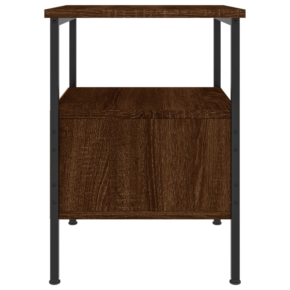 Nachtkastje 34x36x50 cm bewerkt hout bruin eikenkleur MeubelReus