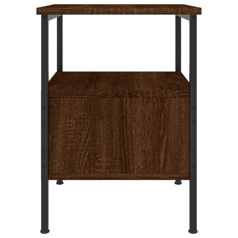 Nachtkastje 34x36x50 cm bewerkt hout bruin eikenkleur MeubelReus