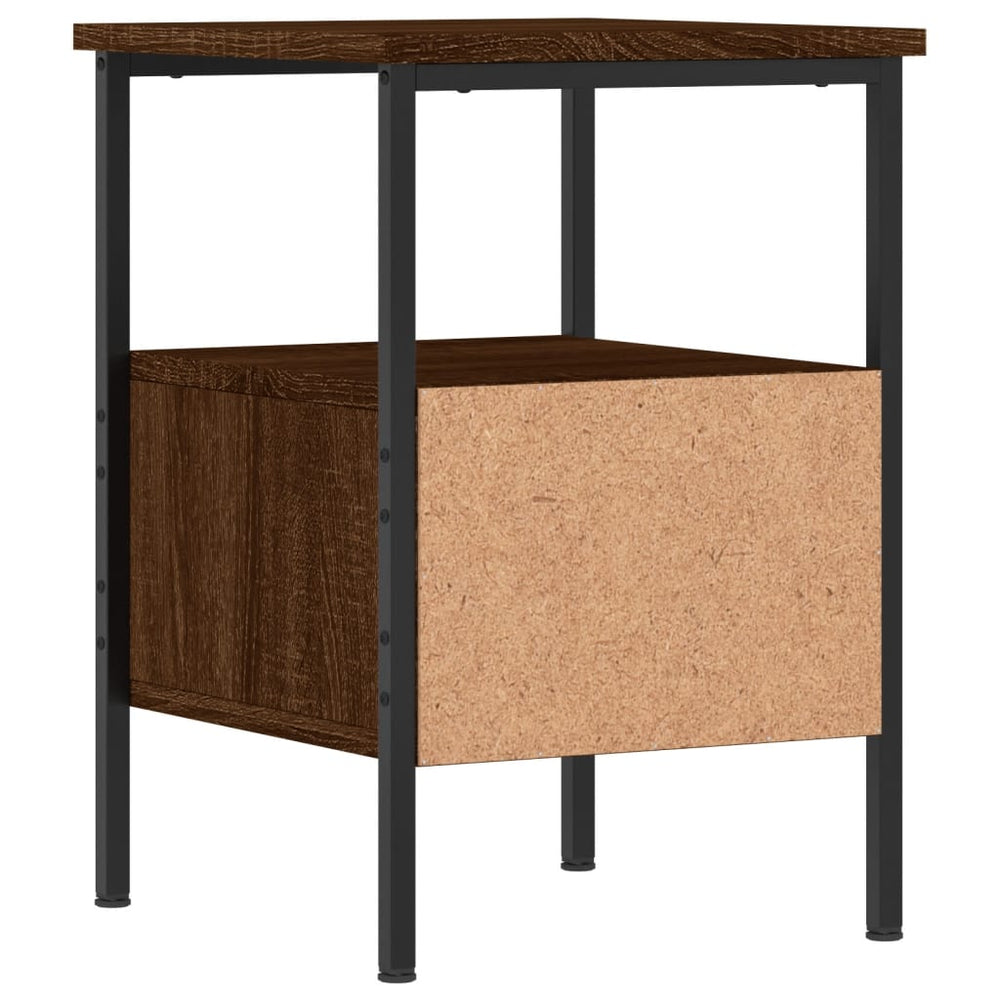 Nachtkastje 34x36x50 cm bewerkt hout bruin eikenkleur MeubelReus