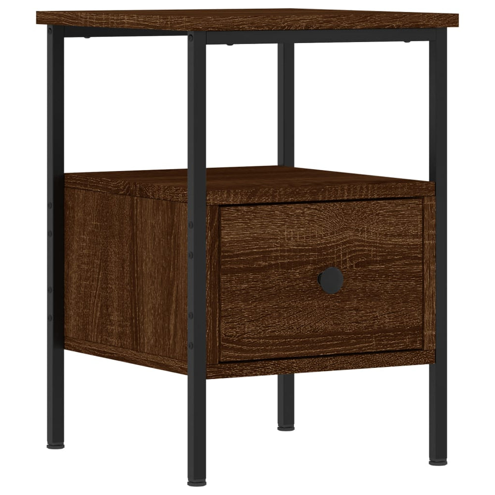 Nachtkastjes 2 st 34x36x50 cm bewerkt hout bruin eikenkleur MeubelReus