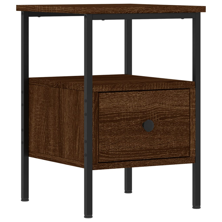 Nachtkastjes 2 st 34x36x50 cm bewerkt hout bruin eikenkleur MeubelReus