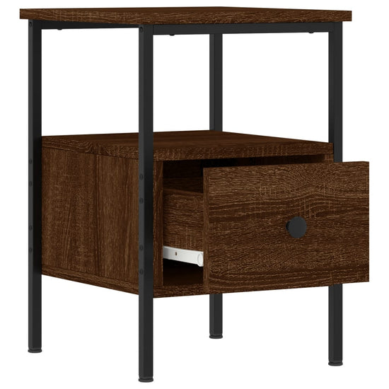 Nachtkastjes 2 st 34x36x50 cm bewerkt hout bruin eikenkleur MeubelReus