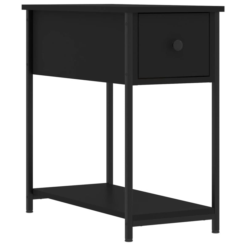 Nachtkastje 30x60x60 cm bewerkt hout zwart MeubelReus