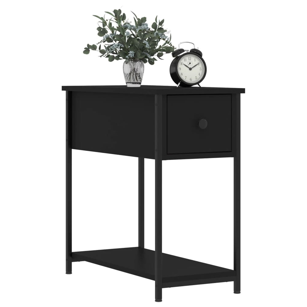Nachtkastje 30x60x60 cm bewerkt hout zwart MeubelReus