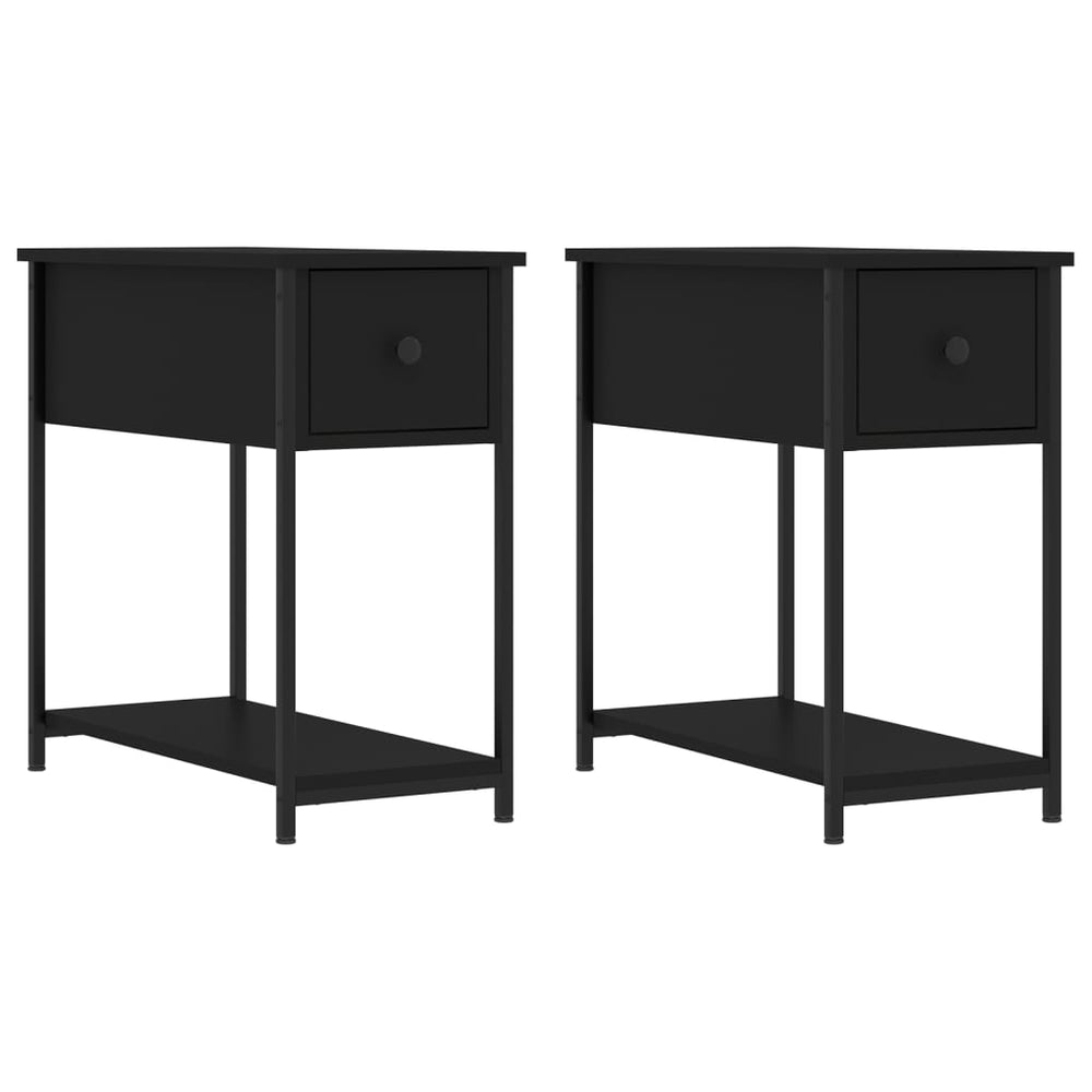 Nachtkastjes 2 st 30x60x60 cm bewerkt hout zwart MeubelReus