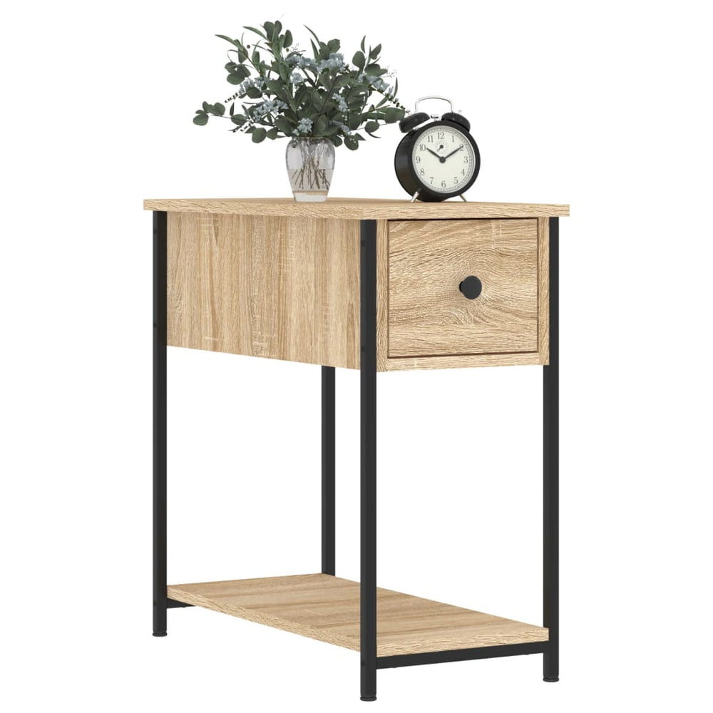Nachtkastje 30x60x60 cm bewerkt hout sonoma eikenkleurig MeubelReus