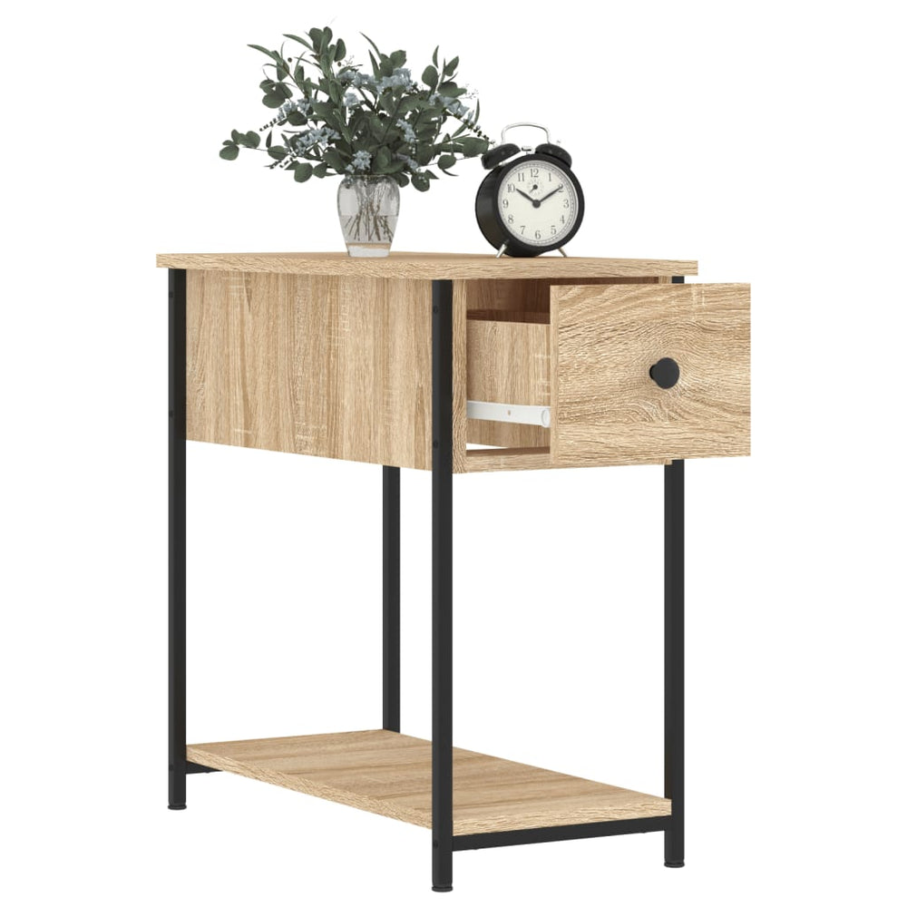 Nachtkastje 30x60x60 cm bewerkt hout sonoma eikenkleurig MeubelReus