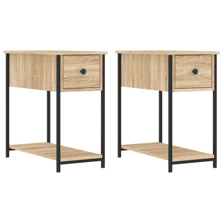 Nachtkastjes 2 st 30x60x60 cm bewerkt hout sonoma eikenkleurig MeubelReus