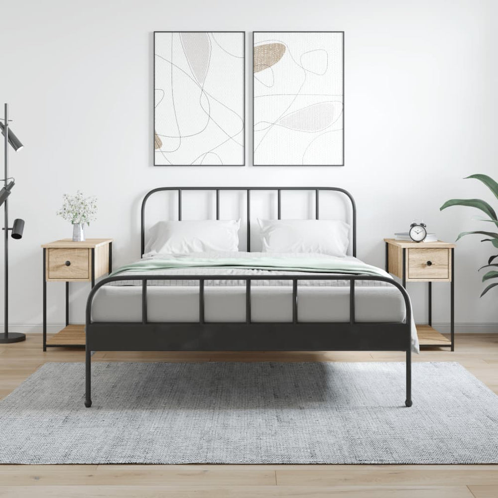 Nachtkastjes 2 st 30x60x60 cm bewerkt hout sonoma eikenkleurig MeubelReus