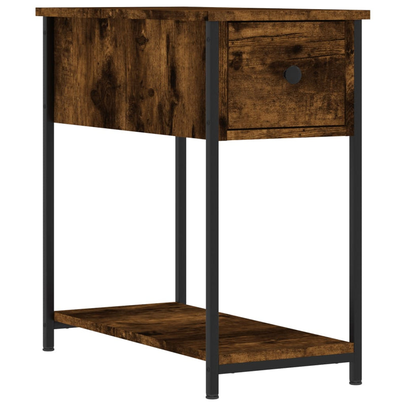Nachtkastje 30x60x60 cm bewerkt hout gerookt eikenkleurig MeubelReus