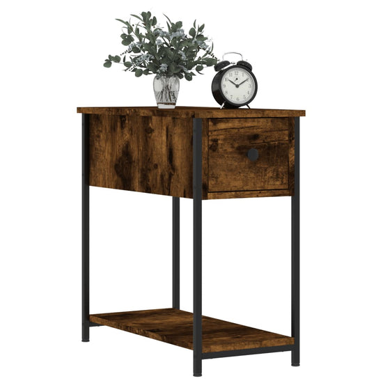 Nachtkastje 30x60x60 cm bewerkt hout gerookt eikenkleurig MeubelReus