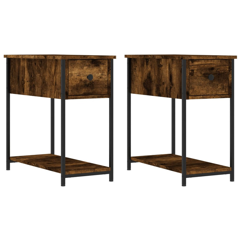 Nachtkastjes 2 st 30x60x60 cm bewerkt hout gerookt eikenkleurig MeubelReus