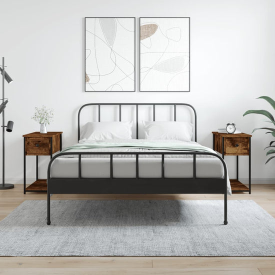 Nachtkastjes 2 st 30x60x60 cm bewerkt hout gerookt eikenkleurig MeubelReus