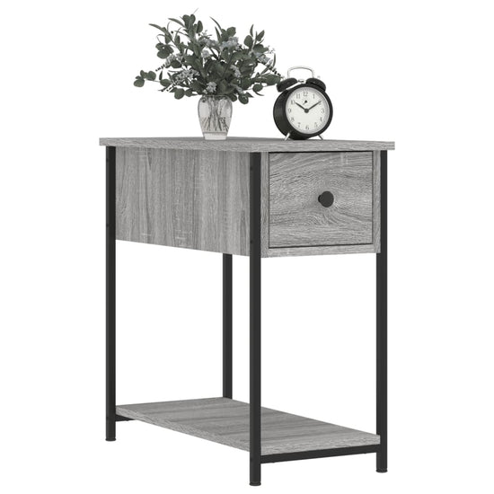 Nachtkastje 30x60x60 cm bewerkt hout grijs sonoma eikenkleurig MeubelReus