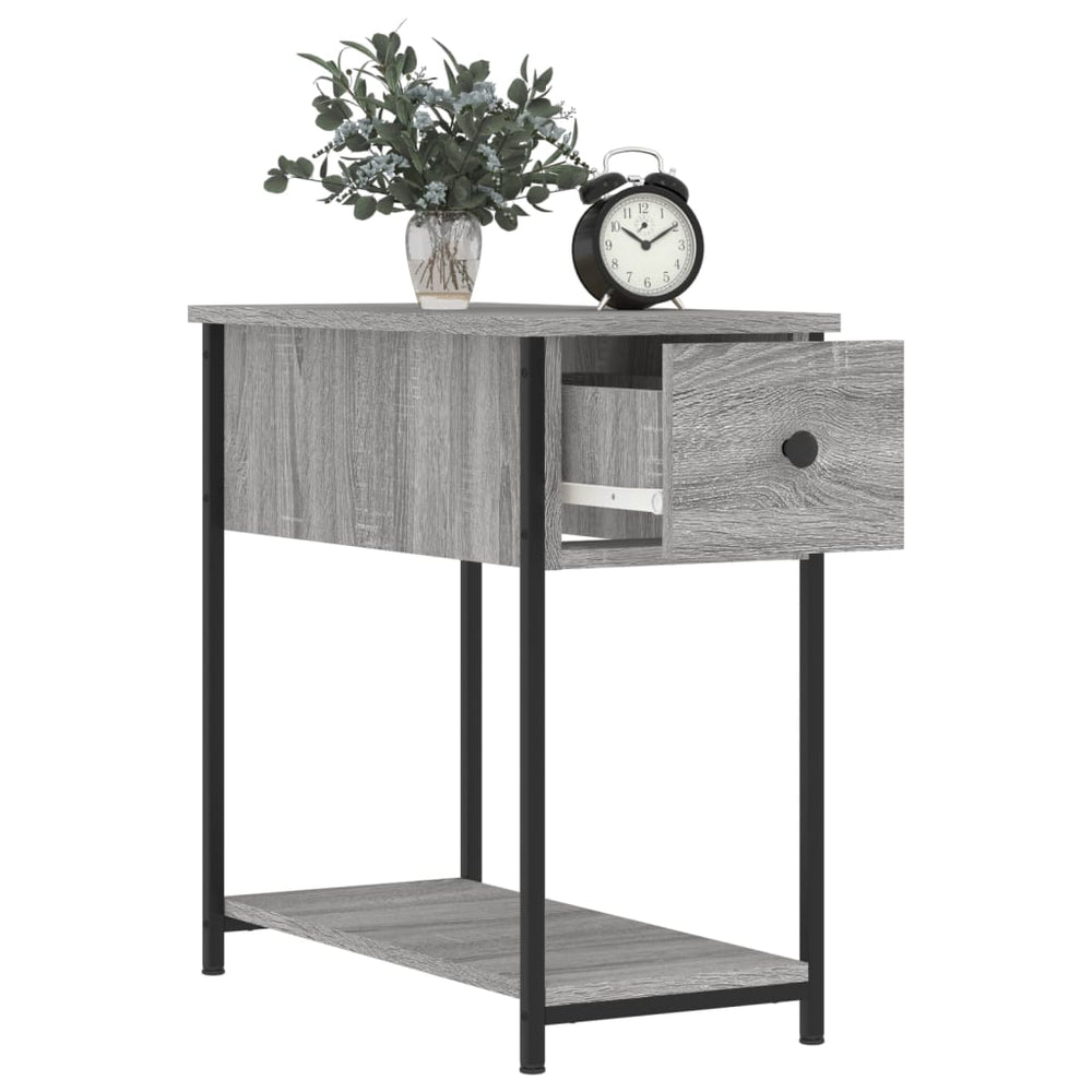 Nachtkastje 30x60x60 cm bewerkt hout grijs sonoma eikenkleurig MeubelReus
