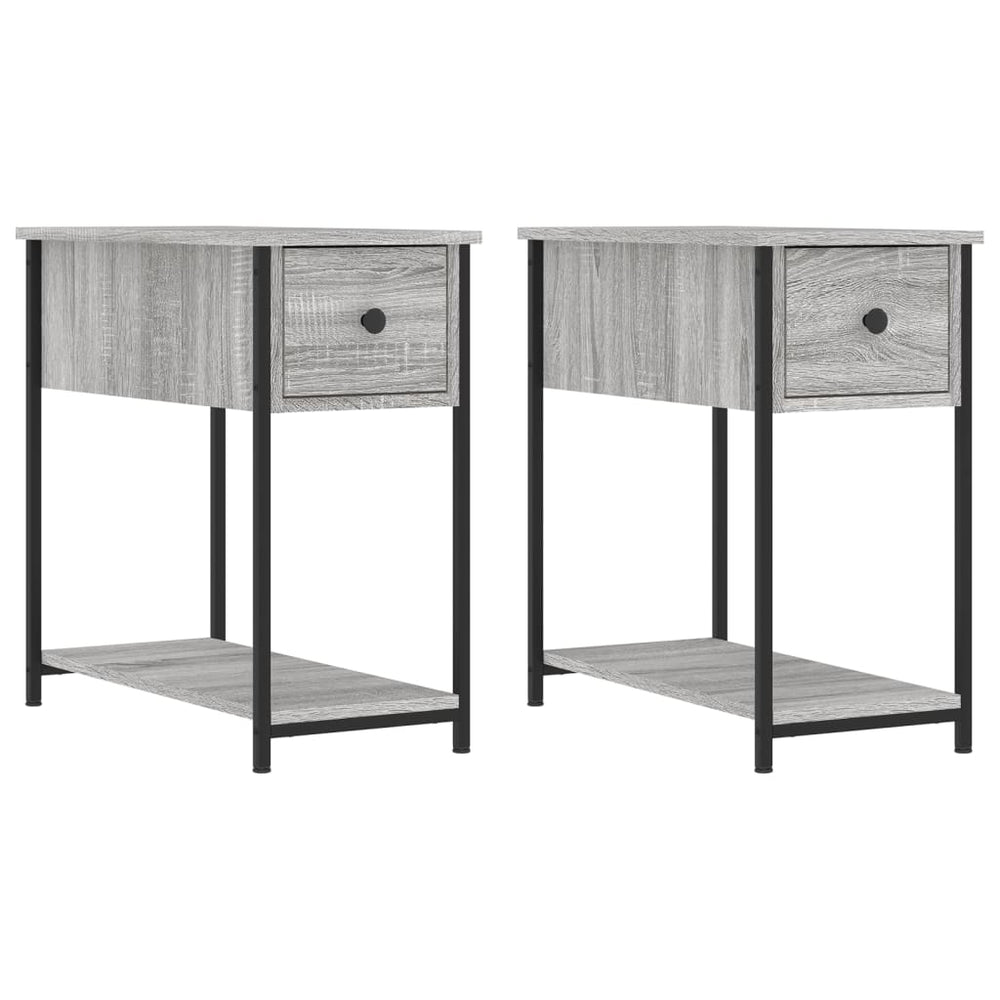 Nachtkastjes 2 st 30x60x60 cm bewerkt hout grijs sonoma eiken MeubelReus