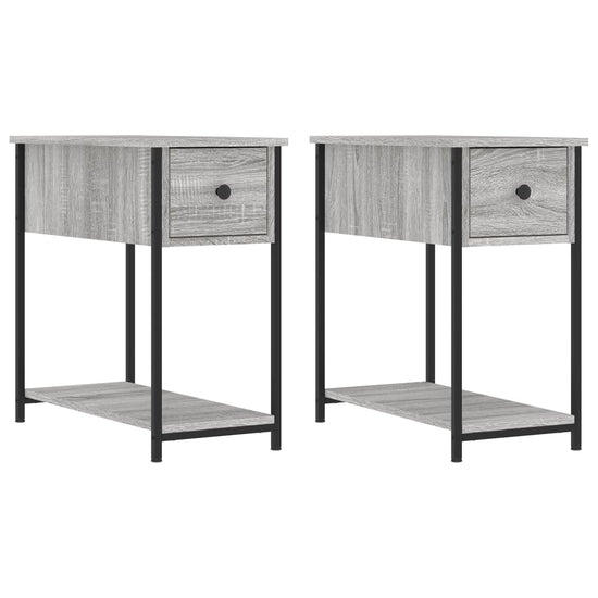 Nachtkastjes 2 st 30x60x60 cm bewerkt hout grijs sonoma eiken MeubelReus