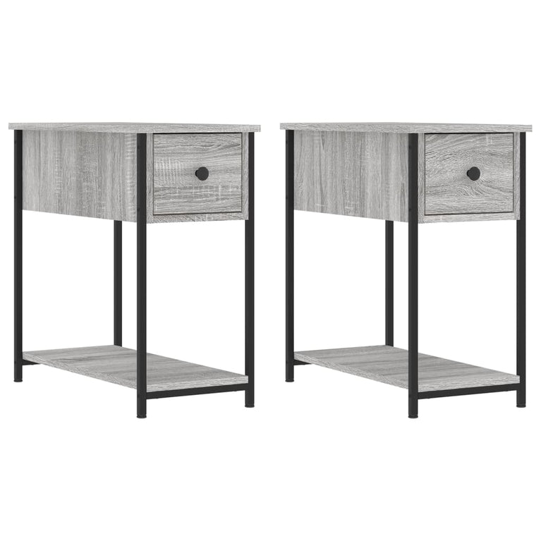 Nachtkastjes 2 st 30x60x60 cm bewerkt hout grijs sonoma eiken MeubelReus