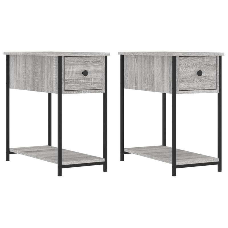 Nachtkastjes 2 st 30x60x60 cm bewerkt hout grijs sonoma eiken MeubelReus