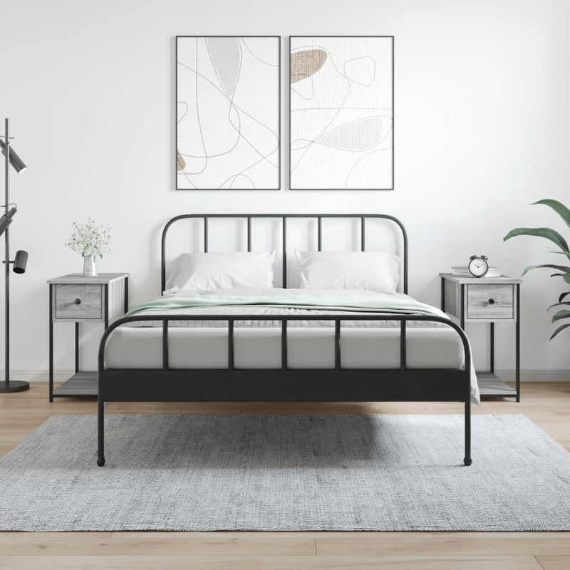 Nachtkastjes 2 st 30x60x60 cm bewerkt hout grijs sonoma eiken MeubelReus