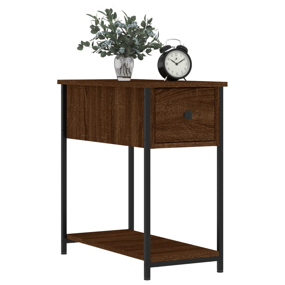 Nachtkastje 30x60x60 cm bewerkt hout bruin eikenkleur MeubelReus